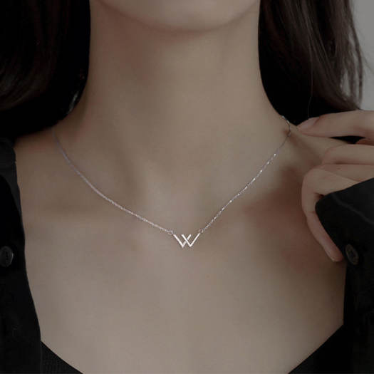 Dây chuyền S925 cao cấp hình chữ W đơn giản nhẹ nhàng, nữ tính