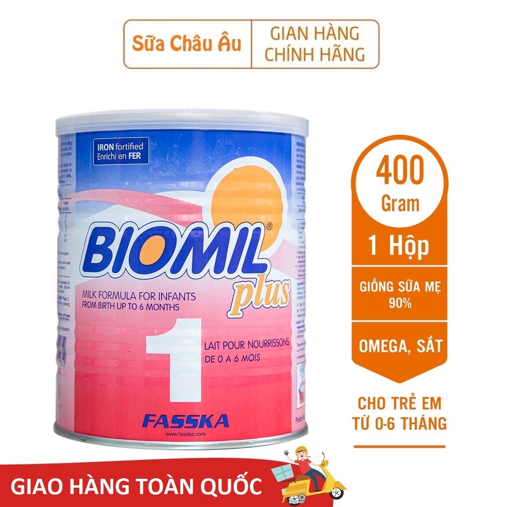 Sữa bột sinh học Biomil Plus 1 nhập khẩu Pháp cho trẻ sơ sinh 400g