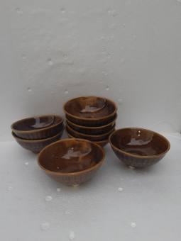 chén sành kiểu  xưa bí vàng 10 cái