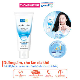 Sữa rửa mặt dưỡng ẩm tối ưu Hada Labo Cleanser tuýp 80g Hadalabo giảm khô da chăm sóc dưỡng da