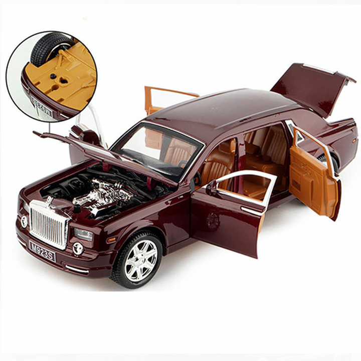 Xe mô hình tĩnh Rolls Royce Phantom tỉ lệ 1:24 XLG, khung kim loại màu Đen/Đỏ