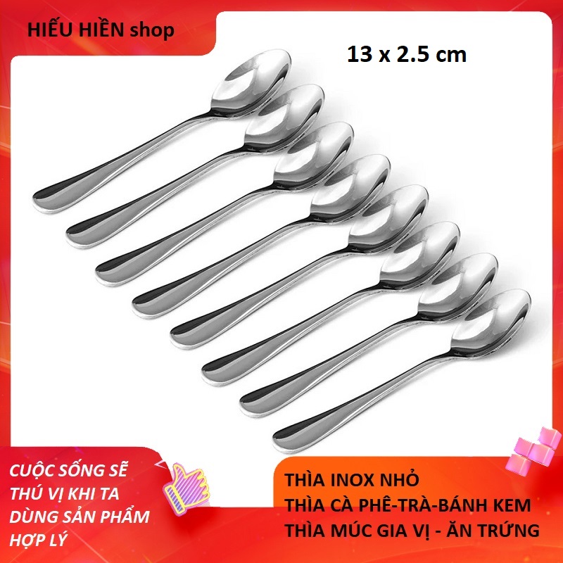 Thìa  Cà Phê  INOX Dày Sáng- Thìa Nhỏ Gia Vị- Thìa Trà -Ăn Kem - Muỗng ăn Hột Vịt - Trứng Lộn