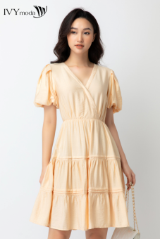 Đầm xòe tay bồng dáng tiểu thư IVY moda MS 47B8676