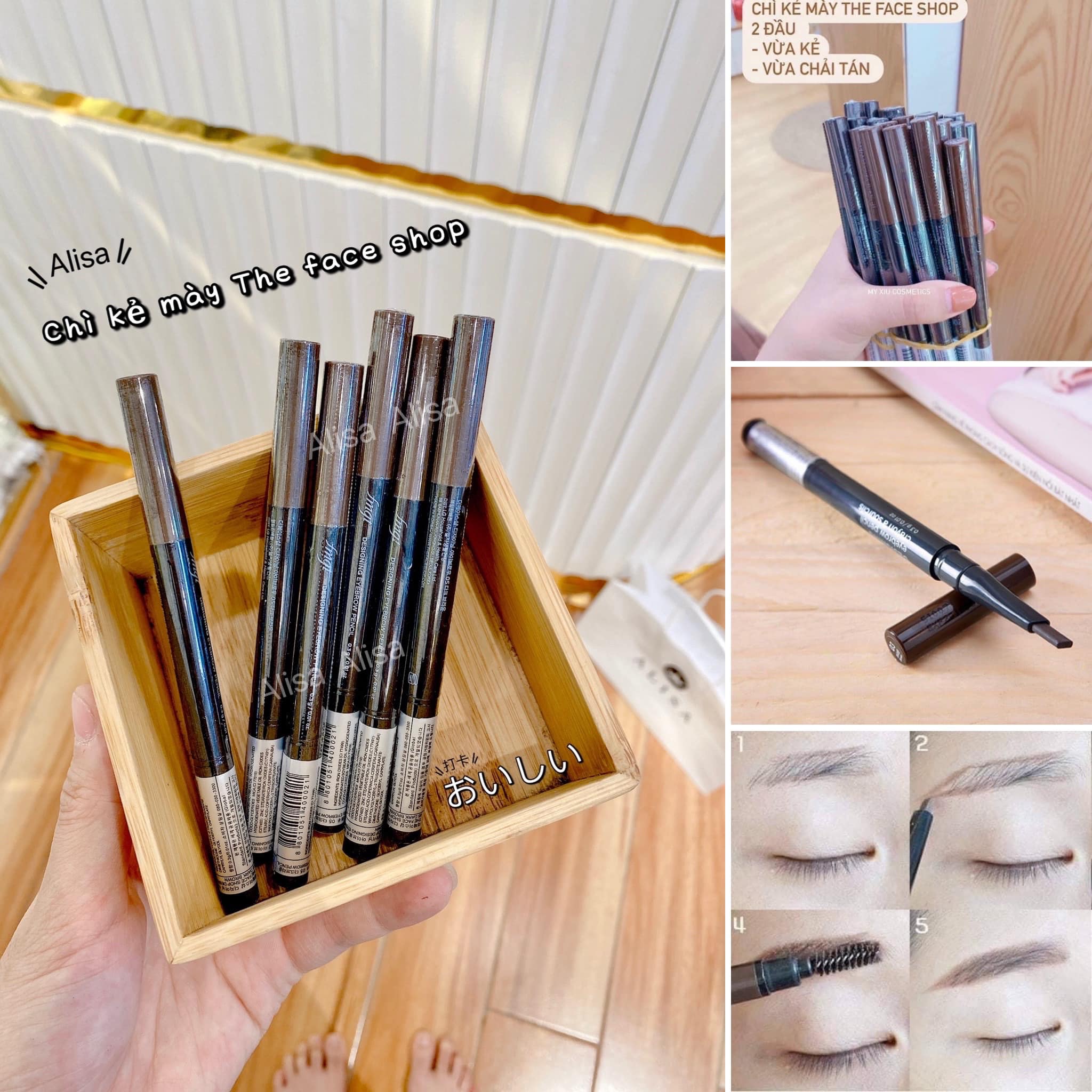 Chì kẻ mày the face shop 2 đầu fmgt của hàn - alisa