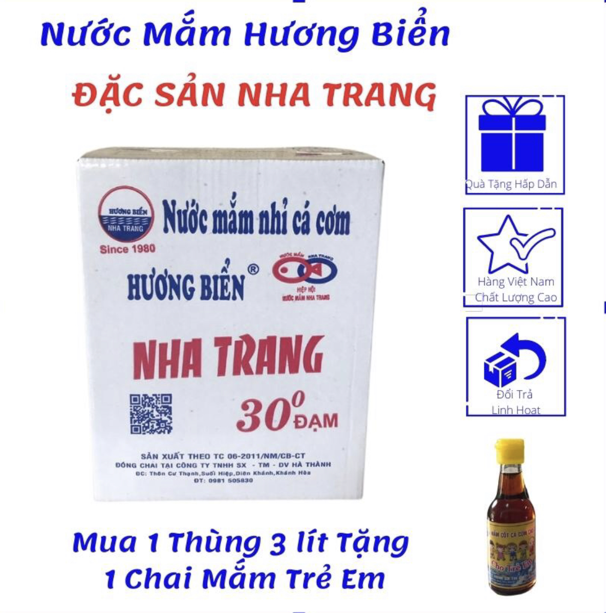 6 chai x 500 ml Nước mắm HƯƠNG BIỂN  loại 30 đạm ( tặng 01 chai mắm cốt cá cơm dành cho trẻ em) lh 0981505830