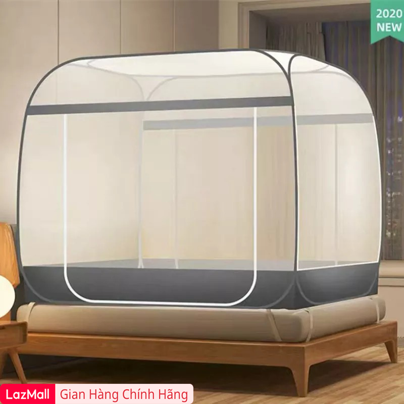 [HCM]( Hàng Loại 1 Siêu Bền ) Mùng chụp tự bung Thông Minh 1 cửa 2 đáy tiện lợi  có viền chống muỗi 100% kích thước 1M8/1M6X2M hàng việt nam chất lượng cao.