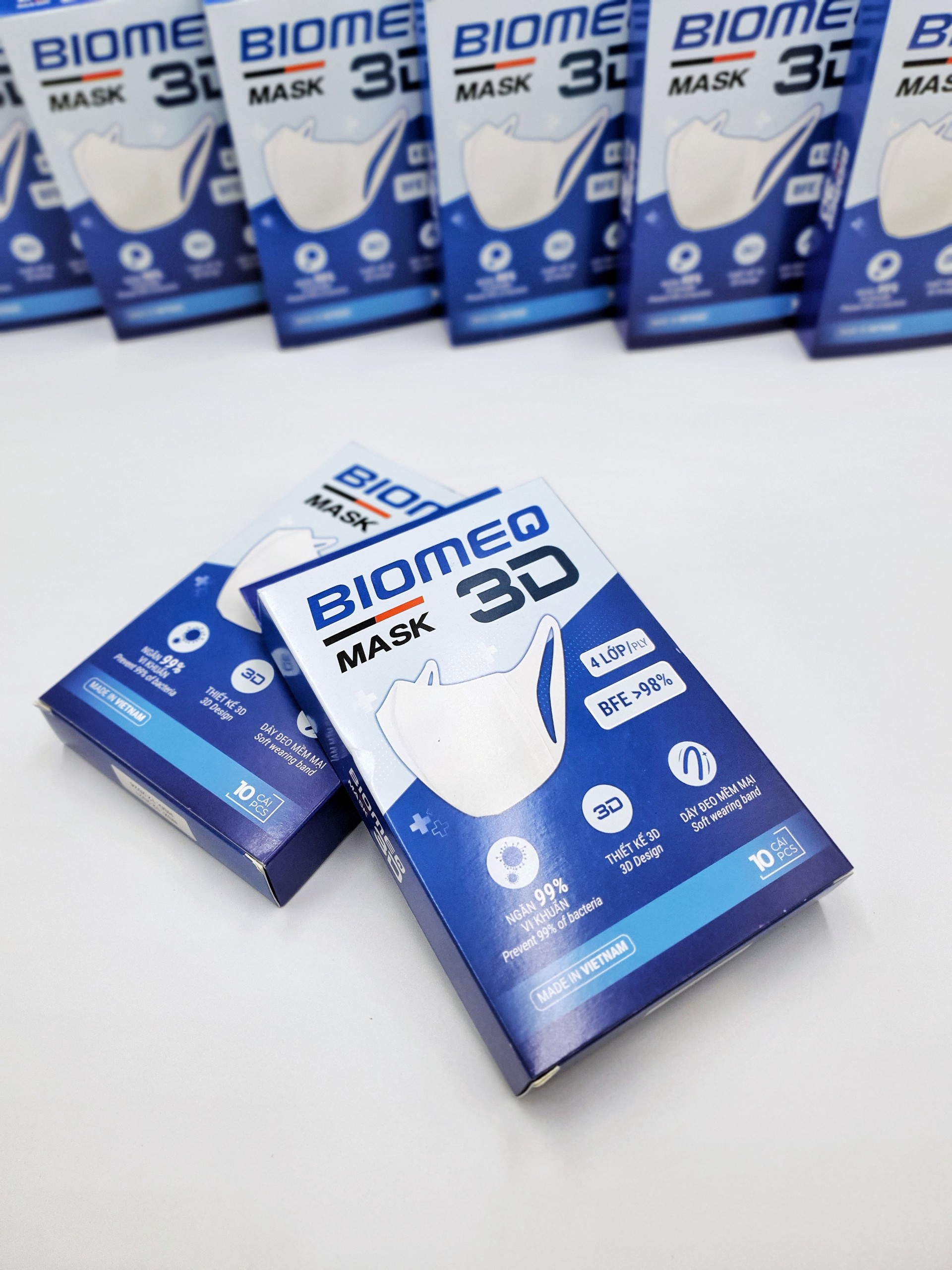 Khẩu trang người lớn biomeq 3d 4 lớp - hộp 10 cái