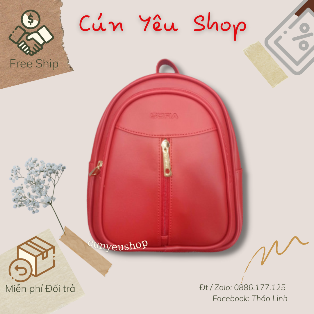 Ba lô mini Sofia BA21 màu đỏ rực rỡ