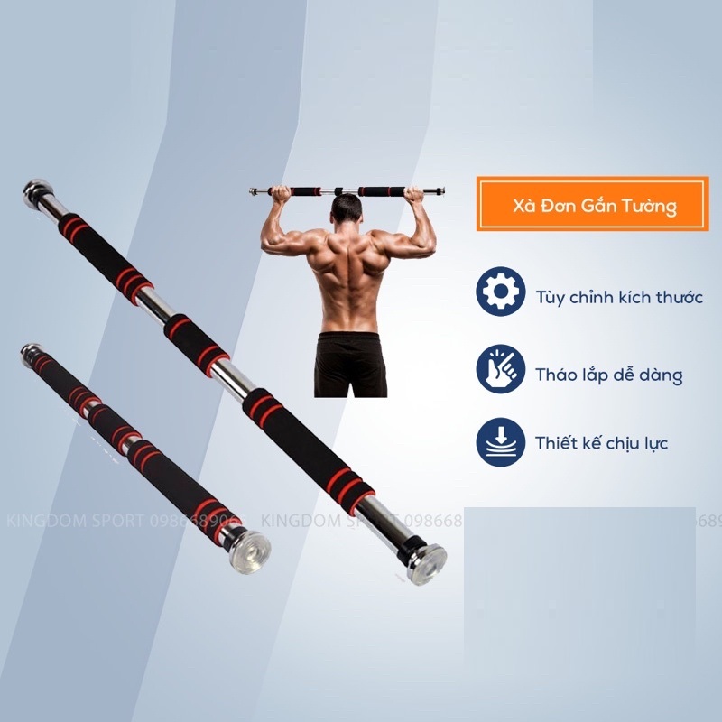 Xà Đơn Gắn Tường Tại Nhà Cao Cấp, Thanh Tập Xà Đơn Treo Tường Gắn Cửa Nhiều Cỡ Từ 60-100cm kích Thước Có Thể Tùy Chỉnh Phù Hợp Tập Gym Tại Nhà, XÀ ĐƠN GẮN CỬA - GẮN TƯỜNG THÔNG MINH MANG LẠI SỨC KHỎE