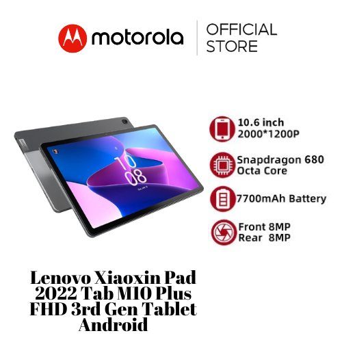 Lenovo Xiaoxin Pad 2022 6+128Gb Tablet - Fhd 10.6In Display