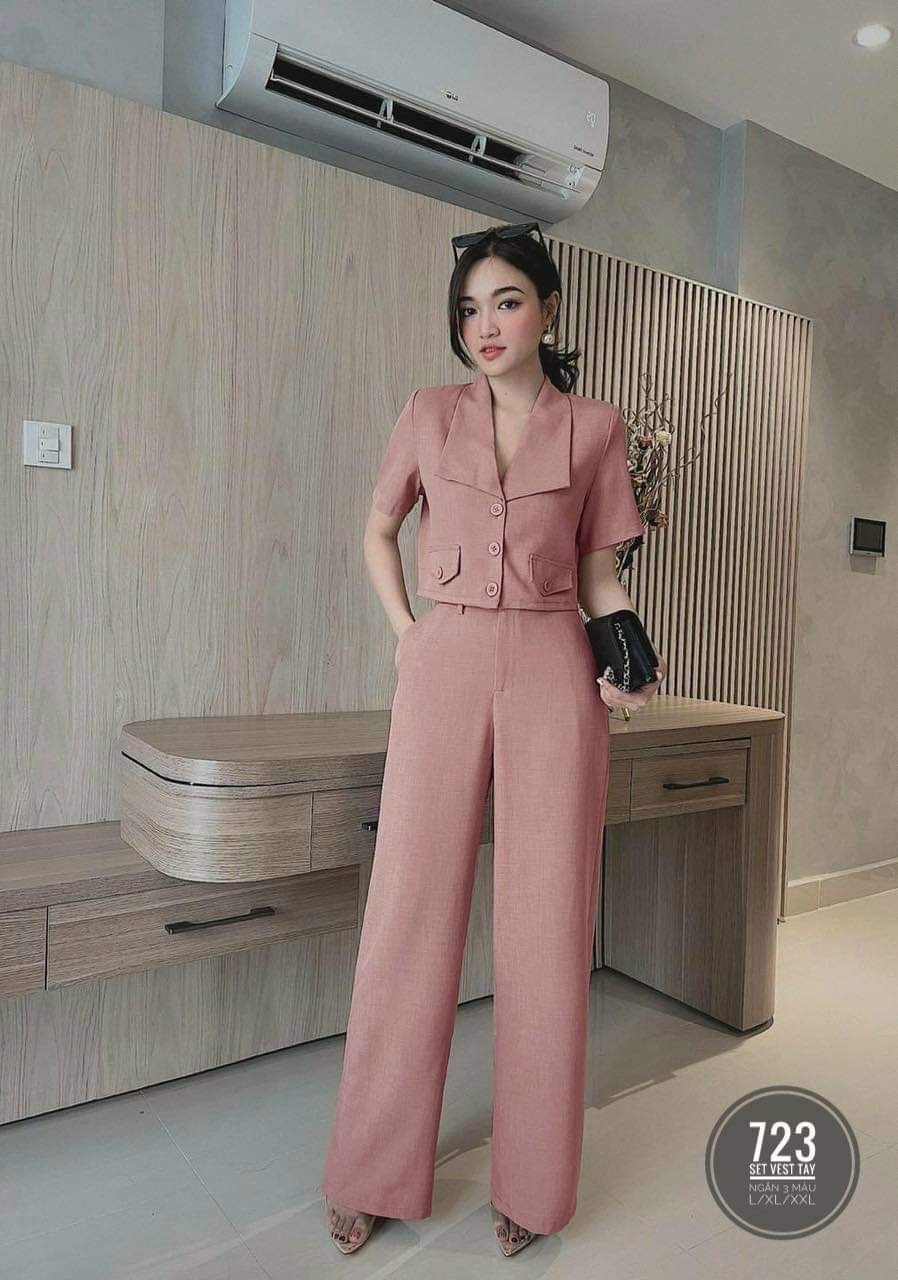 Sét bộ nữ áo lững quần ống rộng quá đẹp