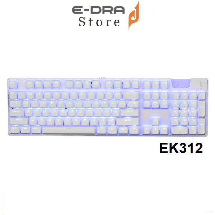 Bàn phím cơ edra ek312 trắng led rainbow