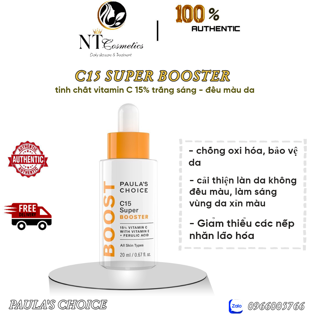 Tinh chất làm sáng da ngăn ngừa lão hóa vitamin c paula's choice c15 super booster 20ml - nhập khẩu