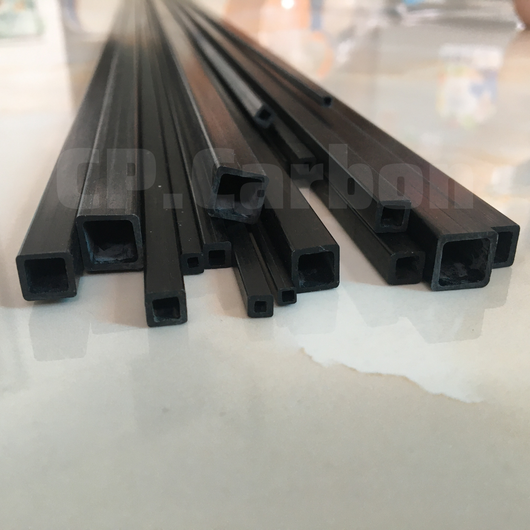 Ống carbon vuông 3mm 4mm 5mm 6mm 8mm 10mm dài 1 mét lõi vuông
