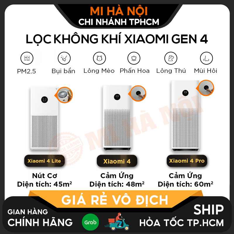 Máy lọc không khí Mi Air Purifier Gen 4 / 4 Lite / 4 Pro / 4 Compact BH 12 tháng