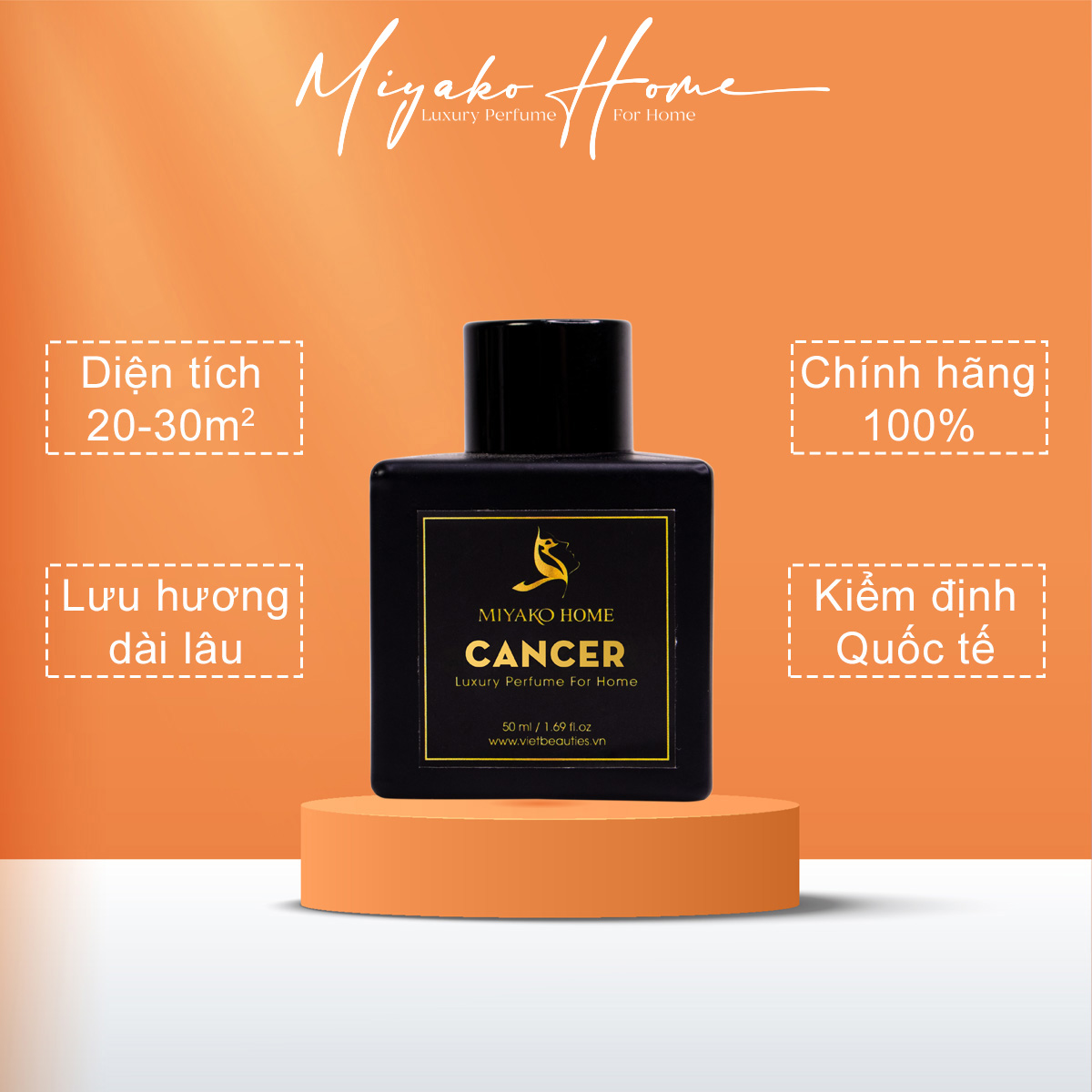 Tinh dầu thơm phòng MIYAKO HOME Cancer, tinh dầu khuếch tán dupe nước hoa Armani Code