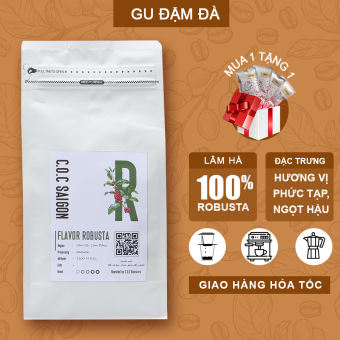 Flavor Robusta - Cà phê nguyên chất 100% Robusta Lâm Đồng gu đậm đà truyền thống pha phin, pha máy C.O.C Saigon
