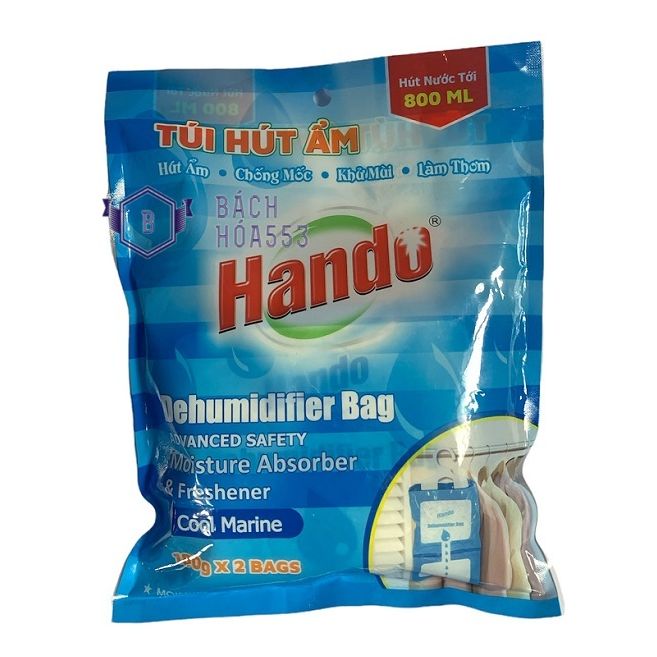 Gói 2 túi hút ẩm khử mùi làm thơm hando 360g - túi hút ẩm tủ quần áo - túi hút ẩm tủ giày - túi hút ẩm tủ bếp kl1005