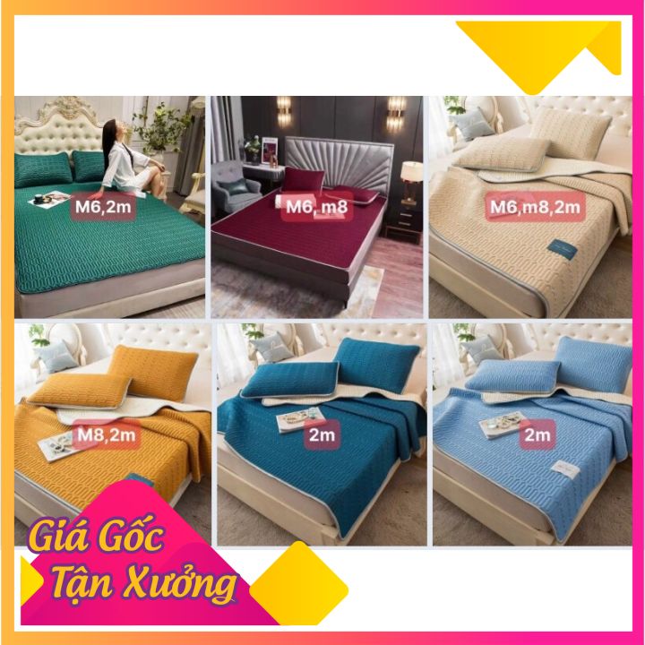 Chiếu Điều Hòa Cao Su Non Làm Từ Mủ Cao Su Mát Lạnh Thoáng Mềm Mị Hàng Chuẩn Thái Đủ Kích Thước M6-2m