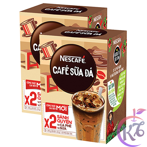 [FreeShipMAX] Combo 2 hộp Nescafe sữa đá hộp 10 gói x 24g (240g) công thức cải tiến mới X2 sánh quyệ