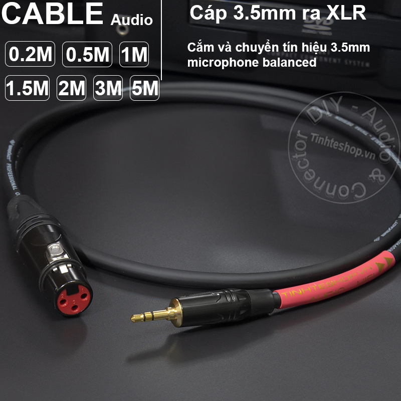 Dây micro 3.5 ra canon cái diy 0.2m đến 5m - 3.5mm ra xlr microphone balanced