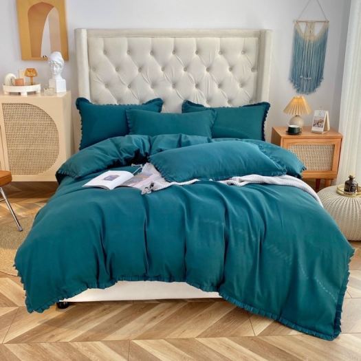 ̅❃✲  Bộ chăn ga gối cotton Tici viền bèo phong cách Hàn Quốc hàng loại 1 ( Không kèm ruột )