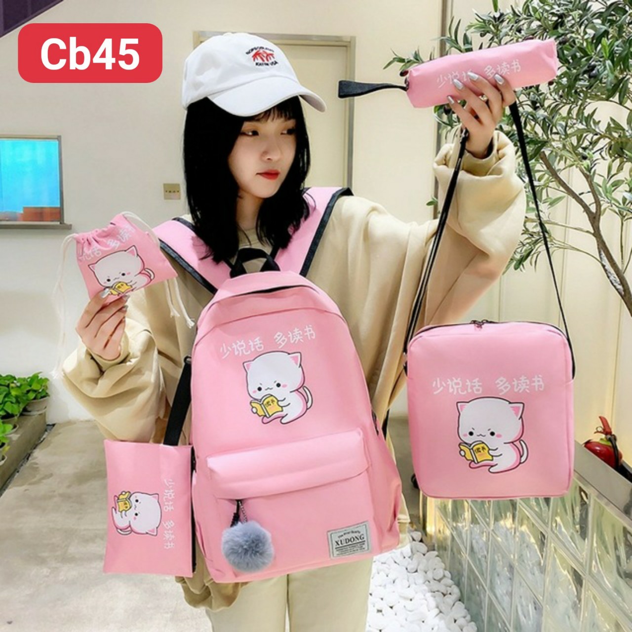 Balo combo 4 món những chú mèo dễ thương