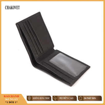 Ví Nam da bò thât màu đen sang trọng, VD.221 Bóp đựng tiền nam Chakovet