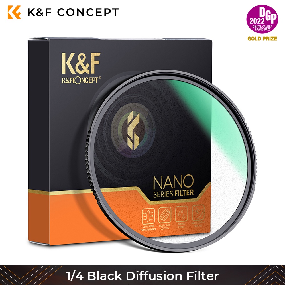 K&F Concept 1/4 Black Diffusion Filter Soft Light Lens Fliter Multiple Layer Nanometer Coating Ultra slim Frame Filters