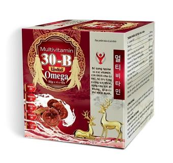 Viên uống tăng cường sức khỏe Multivitamin 30B  - Bổ sung vitamin Omega 3, Axitfolic  , Cao Linh Chị ...và khoáng chất kết hợp Linh chi, Nhung Hươu - Giúp tăng cường sức khỏe hiệu quả - Hôp 100 viên- Dược Phẩm MT