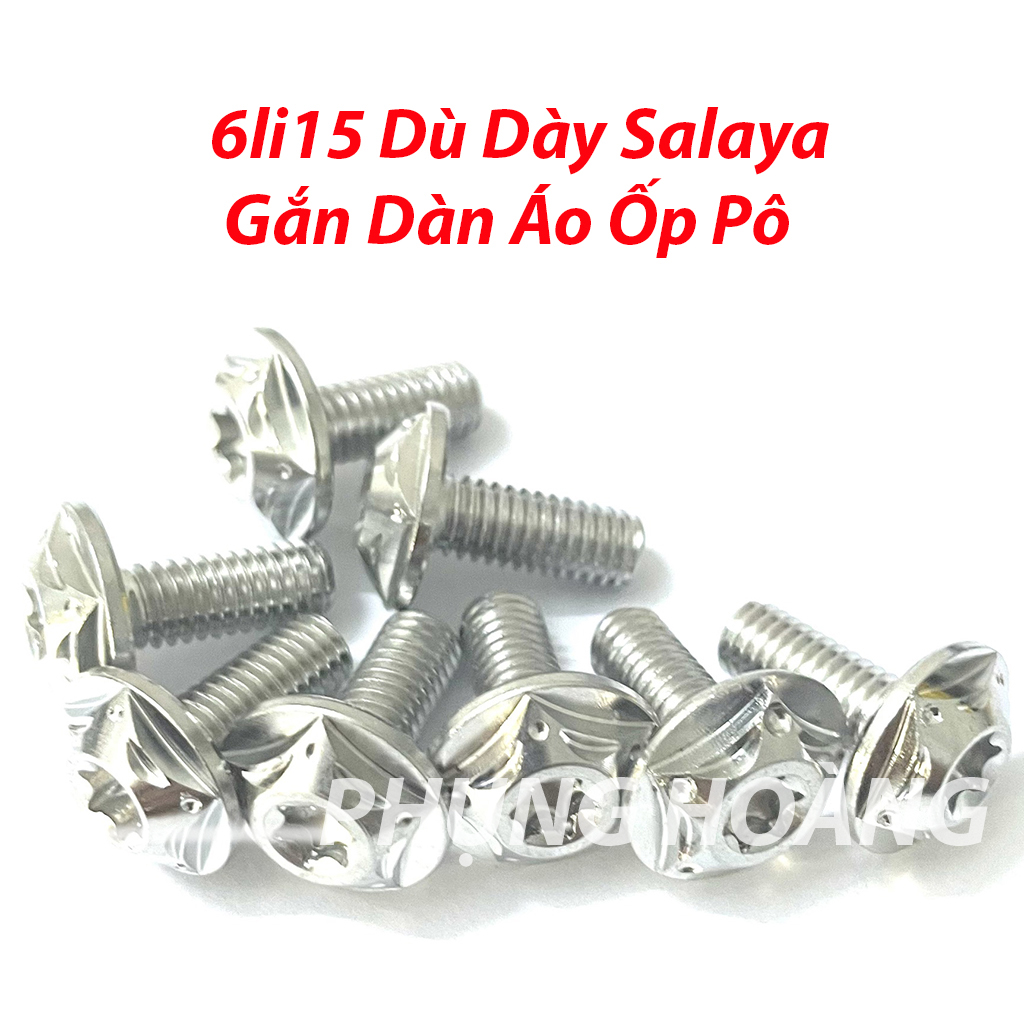 10 ốc salaya 6li15 dù gắng ốp pô, dàn áo, dè...-cpn