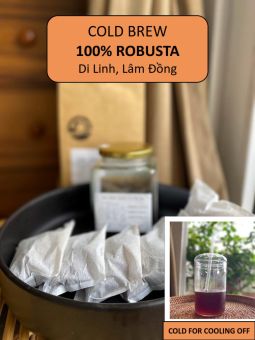 Cafe Coldbrew Túi lọc ROBUSTA- Di Linh, Lâm Đồng