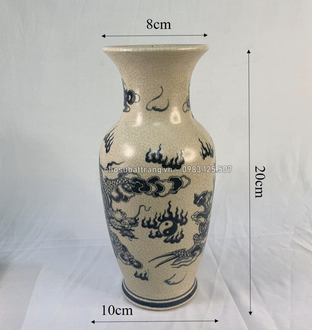 Có video - Lọ lộc bình men rạn trơn - lọ thờ cúng trên bàn thờ