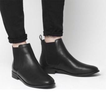 Giày nam,giày cao cổ chelsea boot đen da trẻ trung