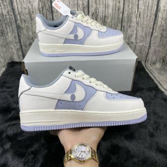 Giày Nike Air Force 1 AF1 trắng kem xanh bản cao cấp , Nike Ari Force 1khoai môn   đủ size nam nữ full box bill