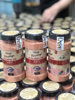 Muối hồng Himalaya Organic dùng làm gia vị nấu ăn, làm đẹp, nấu sữa hạt hũ 300gr nhập khẩu Pakistan