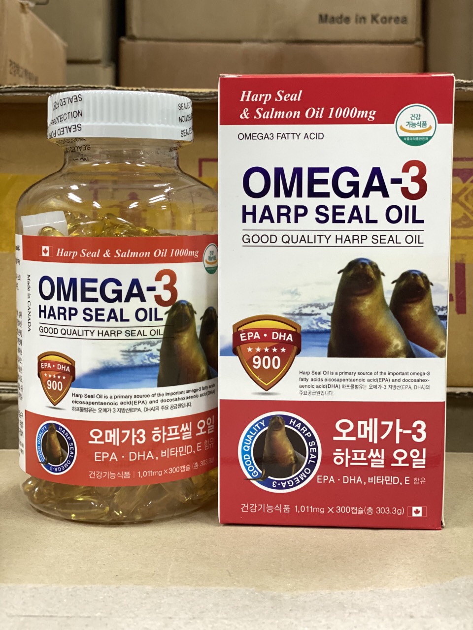 Tinh Dầu Cá Hồi Omega 3 Hàn Quốc Hộp 300 Viên,Giúp cải thiện trí nhớ và tăng cường thị lực