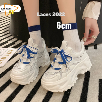 Giày thể thao nữ LACES xanh 2022 phong cách Hàn Quốc năng động - sneaker độn đế 6cm