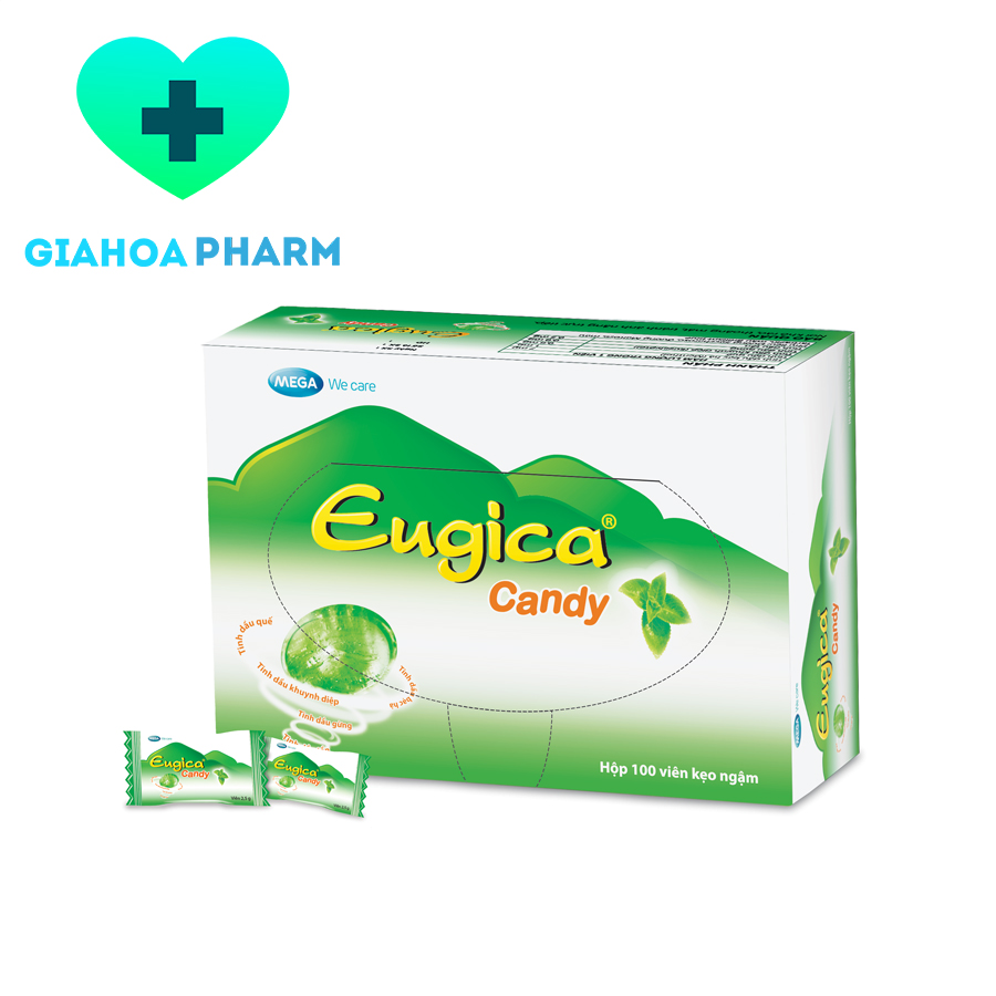 Kẹo ngậm thảo dược Eugica candy giúp hỗ trợ giảm ho, đau họng