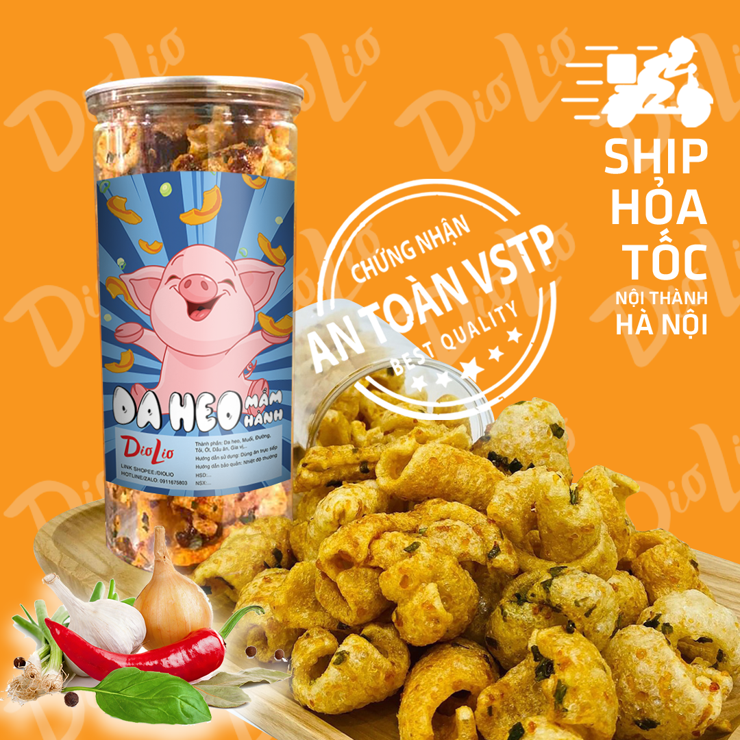Da heo mắm hành chiên giòn DioLio hộp 160gr giòn cay đậm vị