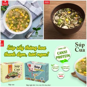 Súp cua ngũ sắc ăn liền Asuzac hộp 24gr (8g x 3 gói)