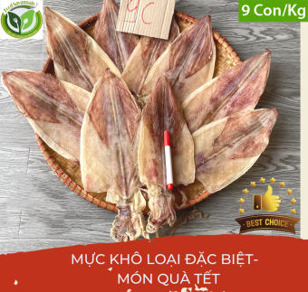 Mực Khô Loại 1 Size Đại 9 Con/Kg - To Hơn Bàn Tay, Mực Khô Nướng, Món Quà Tết Cao Cấp, Dày Thịt, Thơm Ngon, Ngọt Tự Nhiên, Không Hóa Chất, Món Nhậu Bia Nhanh, Nơi Bán Hải Sản Khô Uy Tín - Chất Lượng - Giá Rẻ