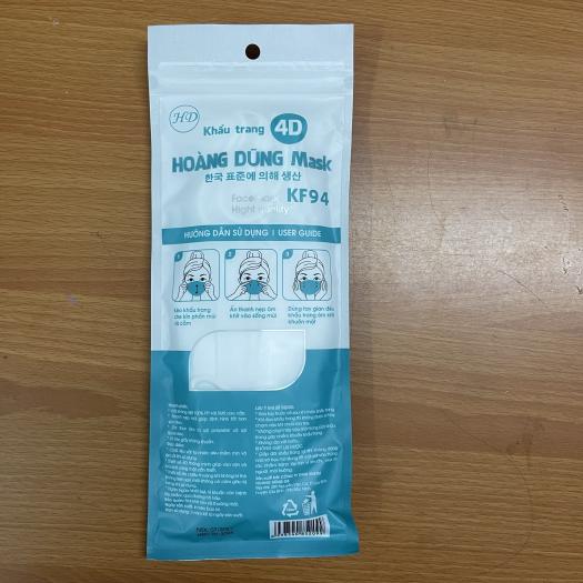 Set 100 Khẩu Trang KF94 Hoàng Dũng Mask 4D - Khẩu Trang Kháng Khuẩn, Chống Bụi Mịn