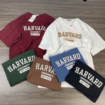 Áo Thun 3158 In Chữ HARVARD Form Rộng Unisex Chất Cotton Thoáng Mát, Thấm Hút Mồ Hôi AT14