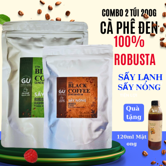 Combo Cà phê hòa tan Sấy lạnh và Sấy nóng, Cafe nguyên chất của hạt cà phê Robusta