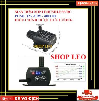 BƠM MINI 12V-10W (400L/H) ĐIỀU CHỈNH ĐƯỢC LƯU LƯỢNG- BƠM CHÌM MINI - BƠM KHÔNG CHỔI THAN -bơm mini tiểu cảnh - phụ kiện chế lọc mini - lọc nano - shopleo