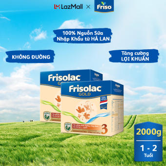 Combo 2 Hộp Sữa bột Frisolac Gold 3 Hộp Giấy 2KG