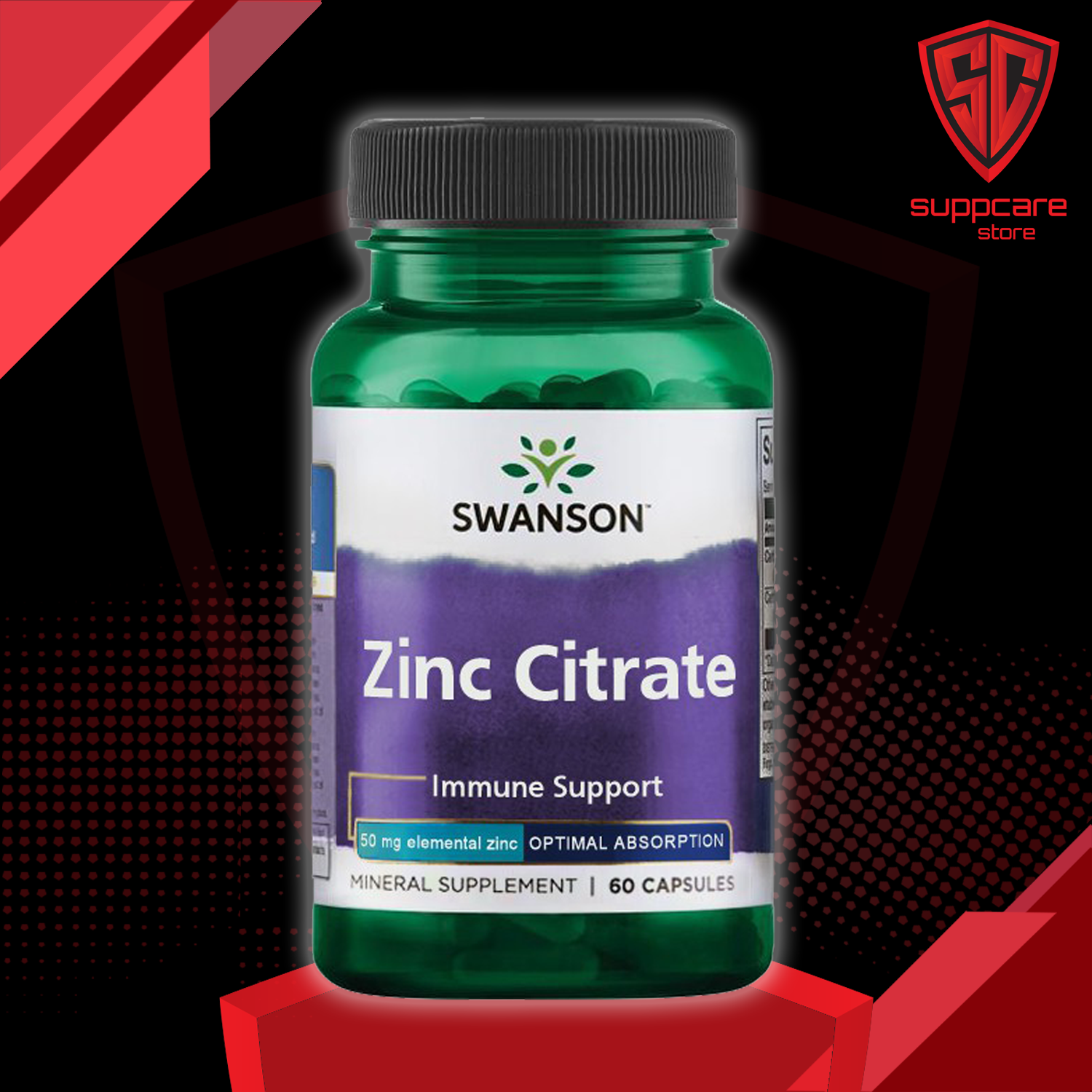 Swanson Zinc Citrate Immune Support [60 Viên] -  Tăng Cường Miễn Dịch Cho Cơ Thể - Chính Hãng Tại Suppcare Store