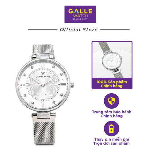 Đồng Hồ Nữ DANIEL KLEIN Chính Hãng - Galle Watch Store - Đồng Hồ Mặt Kính Cứng Dây Đeo Thép Đan Cao Cấp Không Gỉ, Chống Nước, Đồng Hồ Nữ Sang Trọng, Cao Cấp, Bảo Hành 24 Tháng, Thay Pin Miễn Phí Trọn Đời DK.1.12560