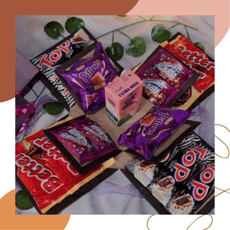 Snack Box, BOX Tarik Uang ,eksplosion BOX Snack Tarik Uang , Kado Ulang Tahun Cewek Dan Cowokpaket Box…